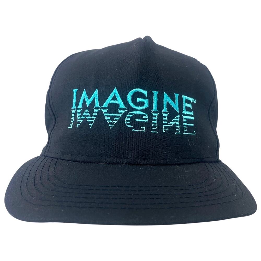 Vtg MCA Universal Home Video Black Teal Imagine Promo Snapback Hat 90s VHS Cap